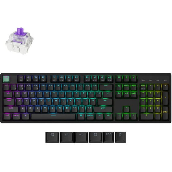 Keychron K10 He Shine-Through Wireless Magnetic Hall Effect Rgb Keyboard 100% Us Layout - (K10H-J1)