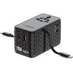 Verbatim Travel Adapter EU/UK/Us Gan 1xUSB-C/1xUSB-A/2xUSB-C Pd 70W Black - (30186)