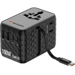 Verbatim Travel Adapter EU/UK/Us Gan 2xUSB-C/2xUSB-A/1xUSB-C Pd 100W Black - (30191)