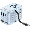 Verbatim Travel Adapter EU/UK/Us Gan 2xUSB-C/2xUSB-A/1xUSB-C Pd 100W Blue - (30192)