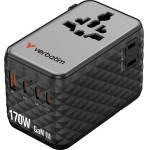 Verbatim Adapter EU/UK/Us Gan 2xUSB-A/3xUSB-C Pd 170W Czarny - (30190)