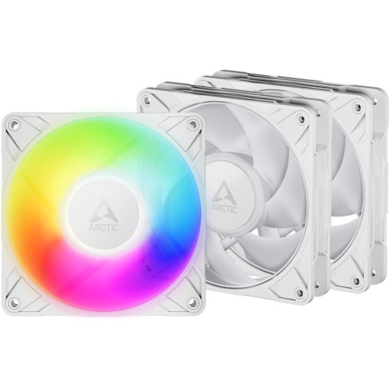 Arctic P12 Pro A-Rgb (White) - 3 Pack - Pwm 120mm Case Fan Value Pack - Max 3000 Rpm - Pwm Regulate - (ACFAN00326A)