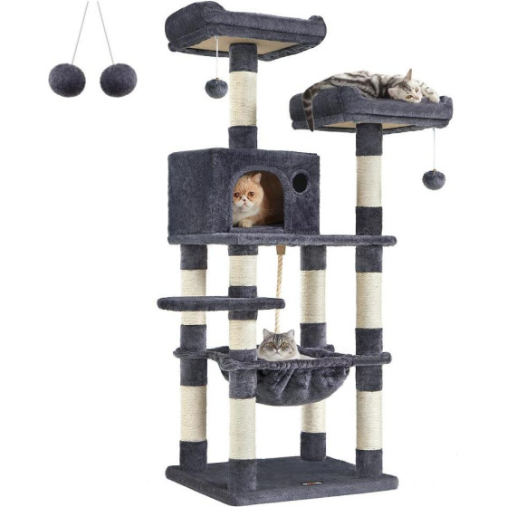 Feandrea Cat Tower, Height 143 cm, up to 2 cats - (PCT15GYZ)