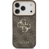 Guess 4G Big 4G Classic Logo Big Strap Metal Buttons Case For Iphone 17 Pro Brown - (GUHCP17LP4G4BCSW)