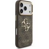 Guess 4G Big 4G Classic Logo Big Strap Metal Buttons Case For Iphone 17 Pro Brown - (GUHCP17LP4G4BCSW)