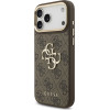 Guess 4G Big 4G Classic Logo Big Strap Metal Buttons Case For Iphone 17 Pro Max Brown - (GUHCP17XP4G4BCSW)