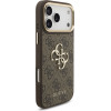 Guess 4G Big 4G Classic Logo Big Strap Metal Buttons Case For Iphone 17 Pro Max Brown - (GUHCP17XP4G4BCSW)