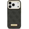 Guess 4G Logo Plate Magsafe Case For Iphone 17 Pro Black - (GUHMP17LU4GPRK)