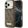 Guess 4G Logo Plate Magsafe Case For Iphone 17 Pro Brown - (GUHMP17LU4GPRW)