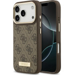 Guess 4G Logo Plate Magsafe Case For Iphone 17 Pro Brown - (GUHMP17LU4GPRW)