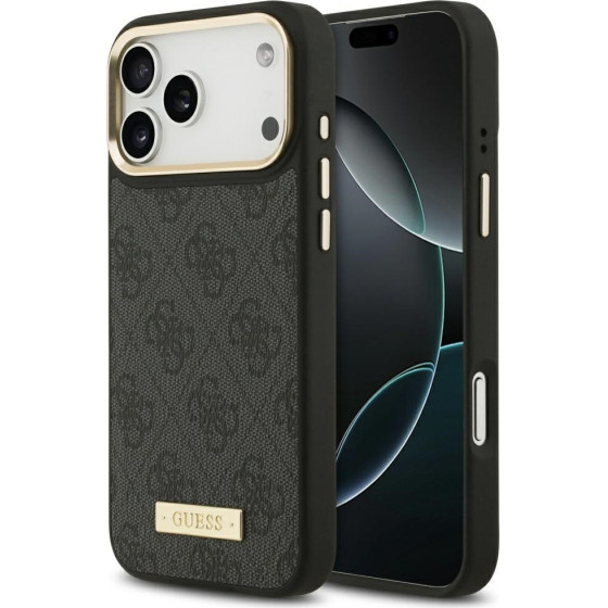 Guess 4G Logo Plate Magsafe Case For Iphone 17 Pro Max Black - (GUHMP17XU4GPRK)