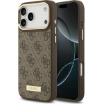 Guess 4G Logo Plate Magsafe Case For Iphone 17 Pro Max Brown - (GUHMP17XU4GPRW)