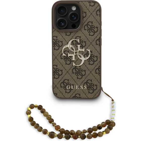 Guess 4G Strap 4G Classic Logo Case For Iphone 16 Pro Max Brown - (GUHCP16XP4GMGSW)