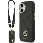 Guess 4G Strass Logo & Big Strap Metal Buttons Magsafe Case For Iphone 17 Black - (GUHMP17SP4G4DCSK)