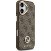 Guess 4G Strass Logo & Big Strap Metal Buttons Magsafe Case For Iphone 17 Brown - (GUHMP17SP4G4DCSW)
