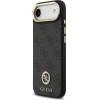 Guess 4G Strass Logo & Big Strap Metal Buttons Magsafe Case For Iphone Air Black - (GUHMP17MP4G4DCSK)