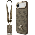 Guess 4G Strass Logo & Big Strap Metal Buttons Magsafe Case For Iphone Air Brown - (GUHMP17MP4G4DCSW)