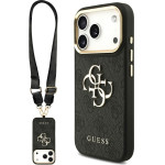 Guess Case 4G Big 4G Classic Logo Big Strap Metal Buttons For Iphone 17 Pro Black - (GUHCP17LP4G4BCSK)