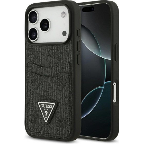 Guess Case 4G Double Card Triangle For Iphone 17 Pro Black - (GUHCP17LP4TPK)