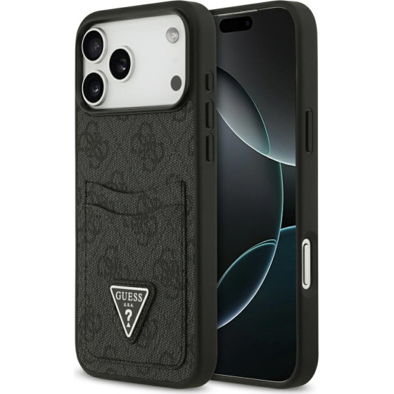 Guess Case 4G Double Card Triangle For Iphone 17 Pro Max Black - (GUHCP17XP4TPK)