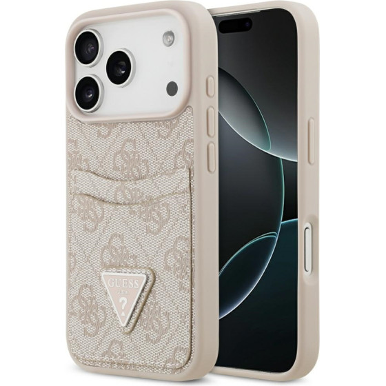 Guess Case 4G Double Card Triangle For Iphone 17 Pro Pink - (GUHCP17LP4TPP)