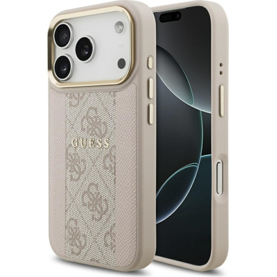 Guess Case 4G Stripe Magsafe For Iphone 17 Pro Pink - (GUHMP17LPG4SEMCP)