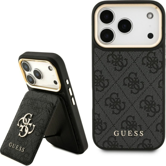 Guess Case 4G With Wallet Magsafe For Iphone 17 Pro Black - (GUBPHCP17LP4SM4MCK)