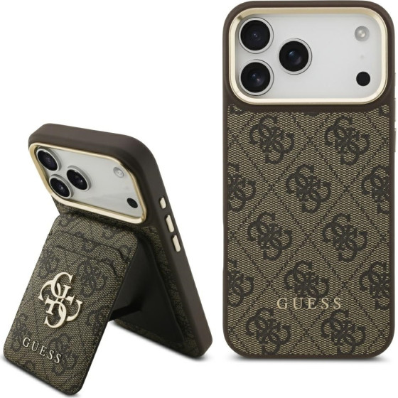 Guess Case 4G With Wallet Magsafe For Iphone 17 Pro Max Brown - (GUBPHCP17XP4SM4MCW)