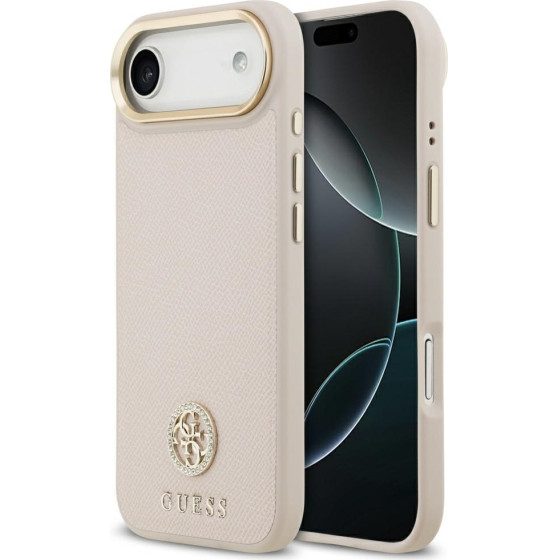 Guess Case Grained Strass Logo Magsafe For Iphone Air Pink - (GUHMP17MPGCRMDEP)