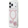 Guess Case Resin Flowers Glitter Magsafe For Iphone 17 Pro Pink - (GUHMP17LRBFGFGMP)