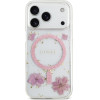Guess Case Resin Flowers Glitter Magsafe For Iphone 17 Pro Pink - (GUHMP17LRBFGFGMP)
