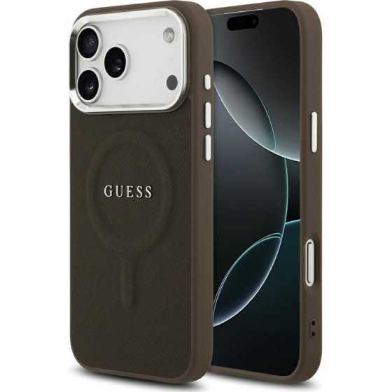 Guess Classic Logo Magsafe Case For Iphone 17 Pro Brown - (GUHMP17LPSAREGSW)