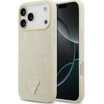Guess Croco Triangle Logo Magsafe Case For Iphone 17 Pro Max Gold - (GUHMP17XPCRTHCD)