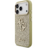 Guess Fixed Glitter Big 4G Metal Frame Case For Iphone 17 Pro Gold - (GUHCP17LHG4SGCD)