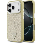 Guess Glitter Triangle Logo Magsafe Case For Iphone 17 Pro Gold - (GUHMP17LPFGTSCMD)
