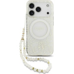 Guess Iml Flowers Electro Pearl Strap Magsafe Case For Iphone 17 Pro White - (GUHMP17LHCPOFPH)