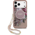 Guess Iml Flowers Pearl Strap Magsafe Case For Iphone 17 Pro Max Pink - (GUHMP17XHFWBRCESP)