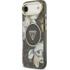 Guess Iml Glitter Flowers Triangle Magsafe Case For Iphone Air Black - (GUHMP17MHFLPEDK)