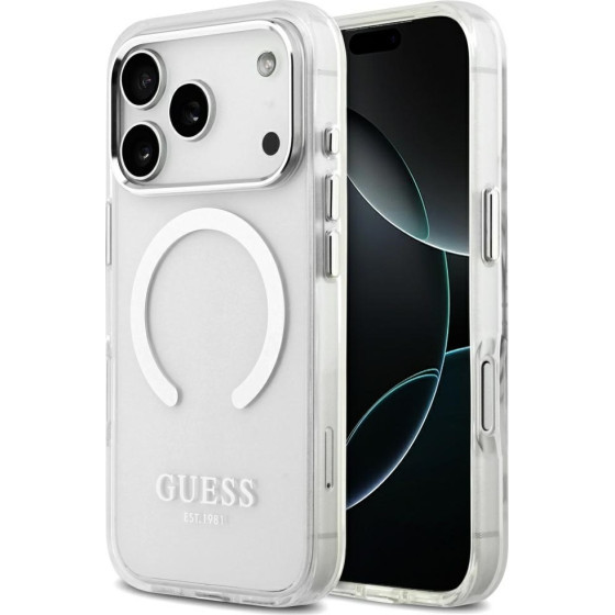 Guess Metal Outline Magsafe Case For Iphone 17 Pro Silver - (GUHMP17LHTRMS)