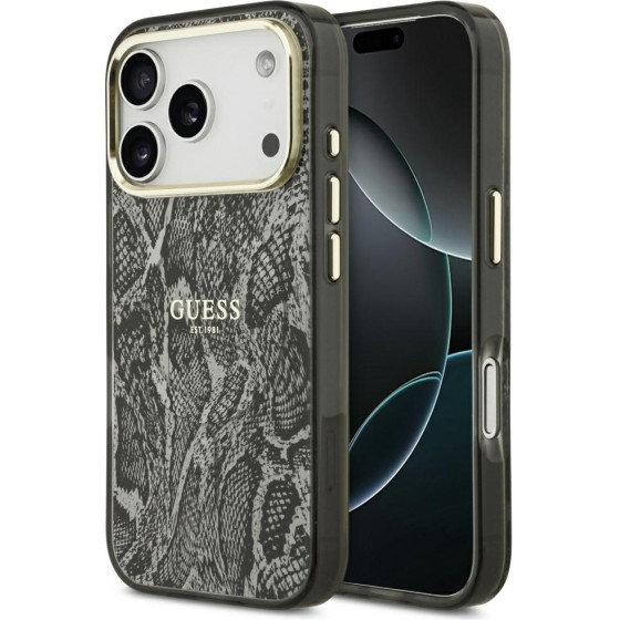 Guess Python Pattern Magsafe Case For Iphone 17 Pro Black - (GUHMP17LHIMPYGK)