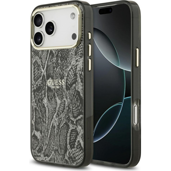 Guess Python Pattern Magsafe Case For Iphone 17 Pro Max Black - (GUHMP17XHIMPYGK)