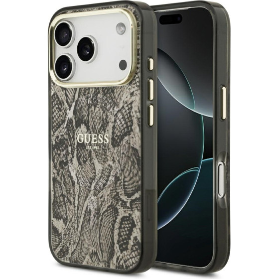 Guess Python Pattern Magsafe Case For Iphone 17 Pro Max Brown - (GUHMP17XHIMPYGW)