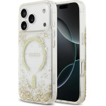 Guess Resin Bottom Glitter Magsafe Case For Iphone 17 Pro Gold - (GUHMP17LRGRGED)