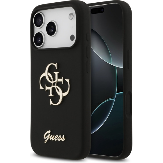 Guess Silicone Big 4G Script Case For Iphone 17 Pro Black - (GUHCP17LSC4GSMK)