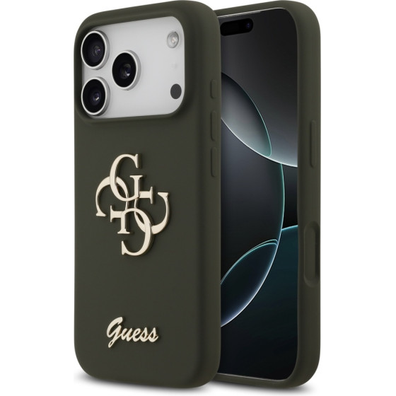 Guess Silicone Big 4G Script Case For Iphone 17 Pro Khaki - (GUHCP17LSC4GSMA)