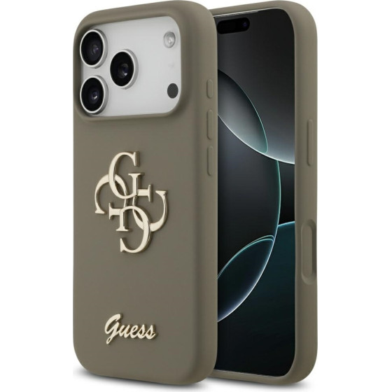 Guess Silicone Big 4G Script Case For Iphone 17 Pro Max Brown - (GUHCP17XSC4GSMW)