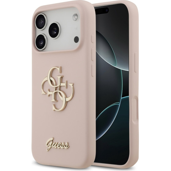 Guess Silicone Big 4G Script Case For Iphone 17 Pro Pink - (GUHCP17LSC4GSMP)