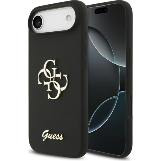 Guess Silicone Big 4G Script Case For Iphone Air Black - (GUHCP17MSC4GSMK)