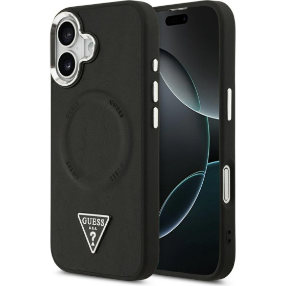 Guess Triangle Logo Magsafe Case For Iphone 17 Black - (GUHMP17SPSDTSCMK)