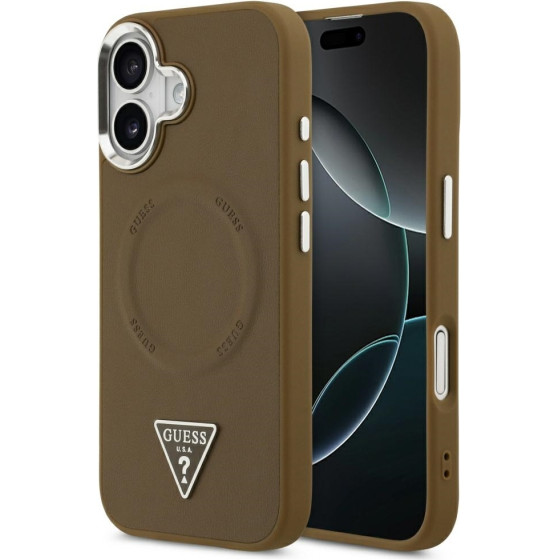 Guess Triangle Logo Magsafe Case For Iphone 17 Brown - (GUHMP17SPSDTSCMW)